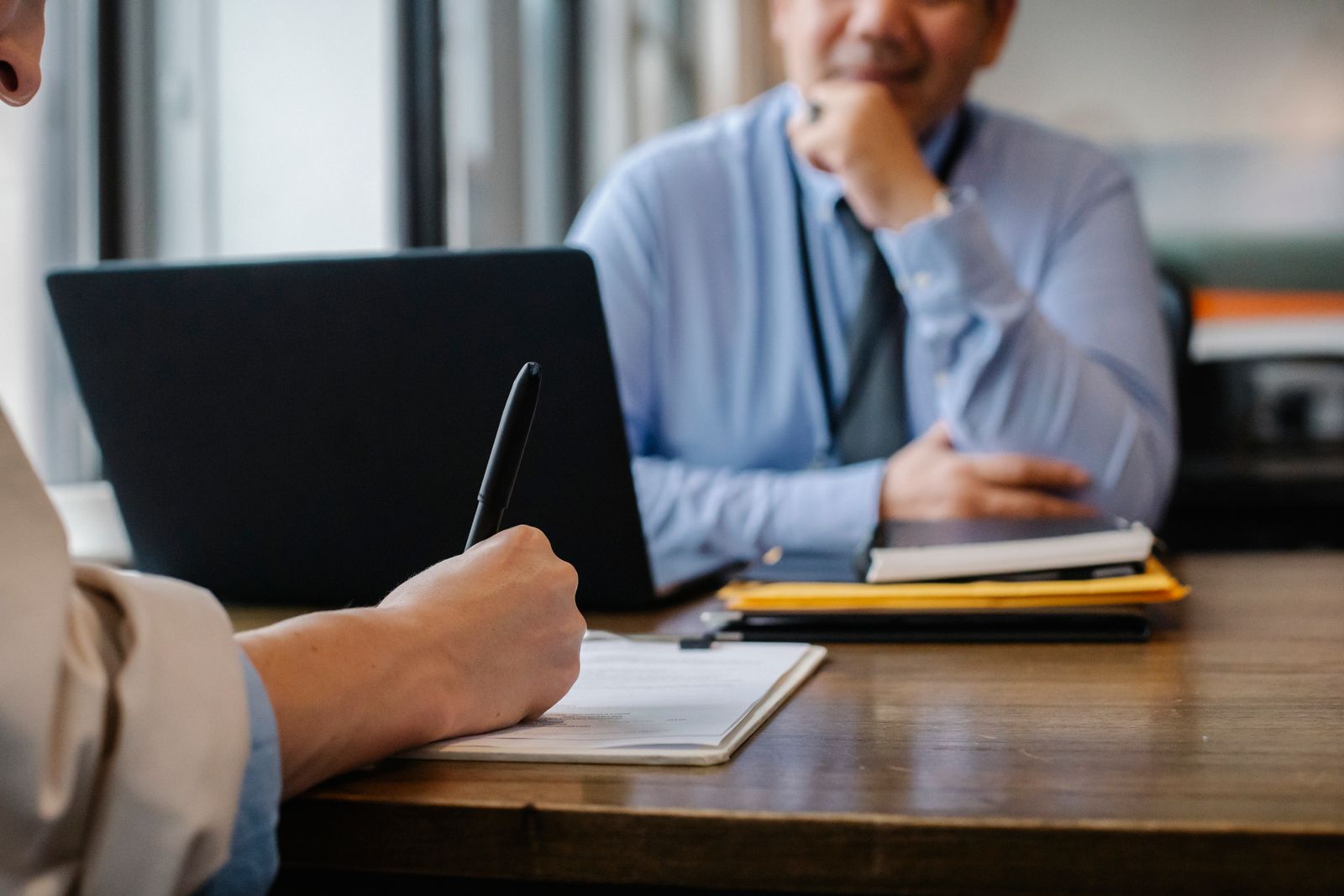 A structured interview in progress
